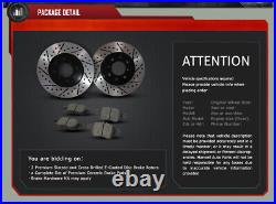 Rear E-Coat Drill&Slot Brake Rotors Ceramic Pads Fit 2008-2012 Toyota Avalon