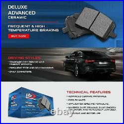 Rear PBR AXXIS Black Drill/Slot Brake Rotors + Deluxe Advanced Ceramic Pads
