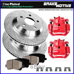Rear Red Brake Calipers And Rotors + Pads For Ford Explorer Ranger Mountaineer