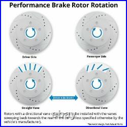 TRQ Rotor & Brake Pad Ceramic Performance Drilled Slotted Front Rear Kit