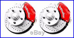 Wilwood Red Front & Rear Drilled Slotted Disc Brake Kit with Black Booster & M/C